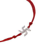 Load image into Gallery viewer, Adorn By Nikita Sterling Silver Swastik Rakhi With Roli Chawal
