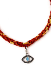 Load image into Gallery viewer, Adorn By Nikita Rakhi With Sterling Silver CZ Evil Eye Charm
