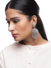 Load image into Gallery viewer, Adorn by Nikita 92.5 Sterling Silver Geometic Design Earring With Danglers
