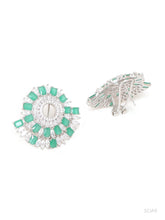 Load image into Gallery viewer, Adorn by Nikita 92.5 Sterling Silver Green And White CZ Stone Earring
