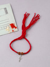 Load image into Gallery viewer, Adorn by Nikita Sterling Silver Rakhi With Tulsi Charm
